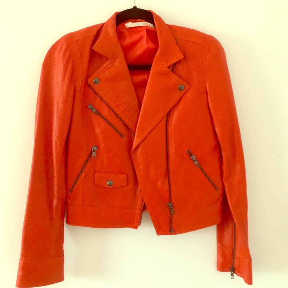 Red/Orange biker jacket